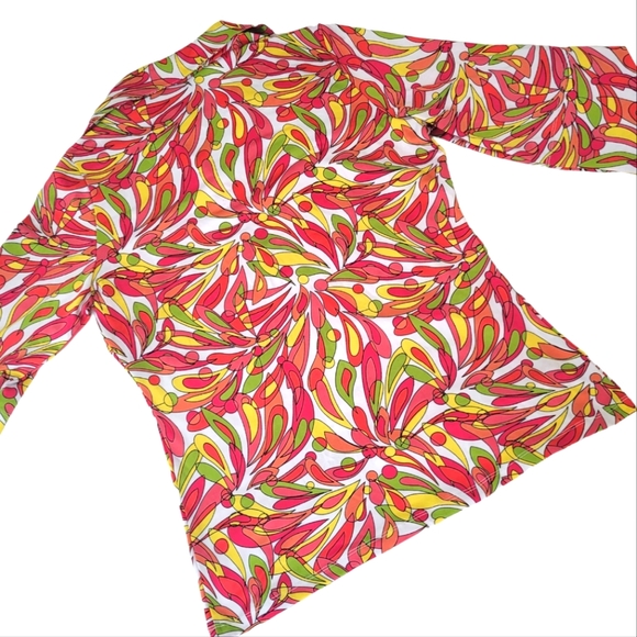 E39 BY ERIC | Funky Retro Patterned Blouse, Sz. M - Picture 2 of 5